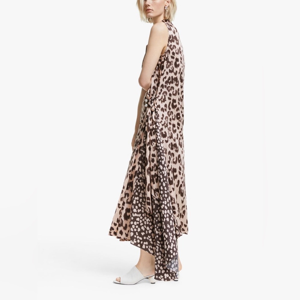 MOTHER OF PEARL Tencel™ Leopard Print Sleeveless Wrap Dress. Size 10